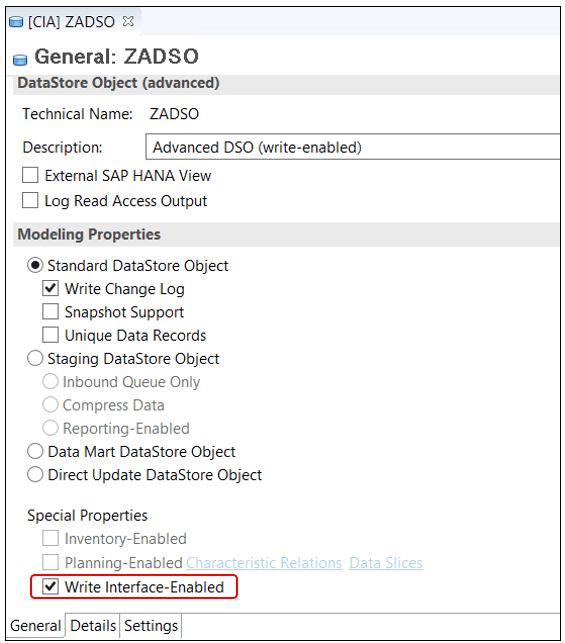 Generate a new ADSO in the Modeling Tools in BW/4HANA 